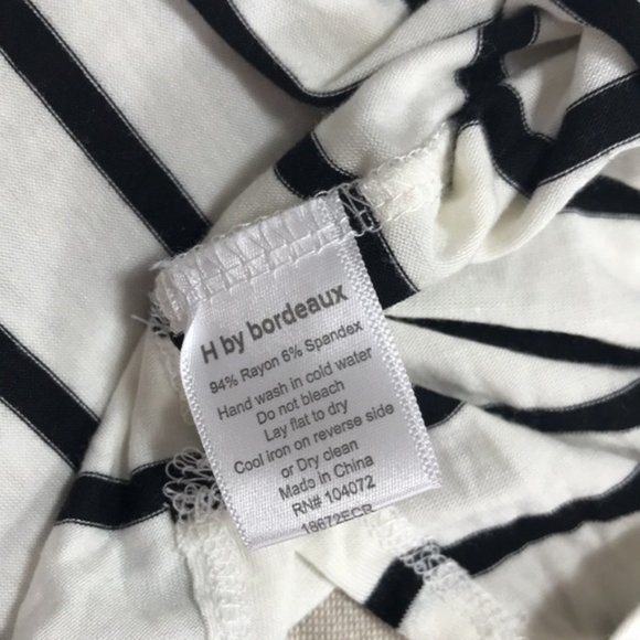 H By Bordeaux Split Neck Striped TOP - Picture 6 of 6